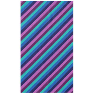 Blue Purple Teal Stripes Large Tablecloth