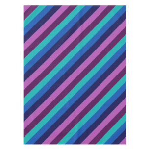 Blue Purple Teal Stripes Small Tablecloth
