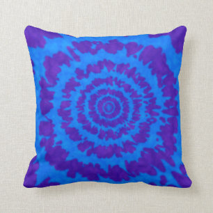 Blue & Purple Tie Dye Print Pillow