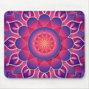Blue Purple Traditional Mandala Design     Mouse Pad