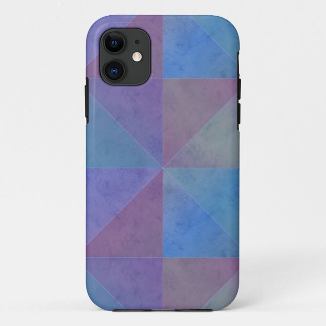 Blue Purple Triangles Geometric Pattern Case-Mate iPhone Case (Back)