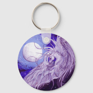 Blue Purple Unicorn Pegasus Pegacorn Lunar Moon Keychain