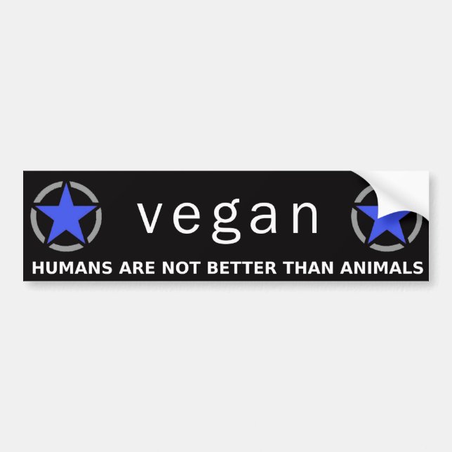 Blue-Purple Vegan Pride Bumper Sticker (Front)