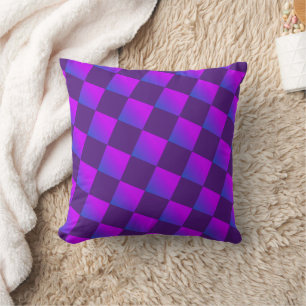 Blue Purple Violet Abstract Geometric Throw Pillow