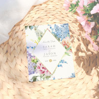 Blue & Purple Watercolor Flowers | Save The Date