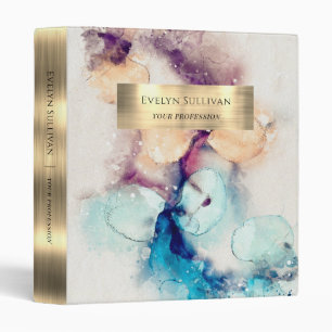 Blue purple watercolor foil binder