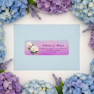 Blue Purple Watercolor Ombre Roses Spring Wedding