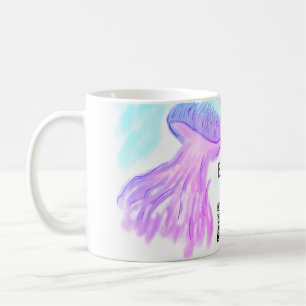 Blue purple watercolor pastel jellyfish baby showe coffee mug