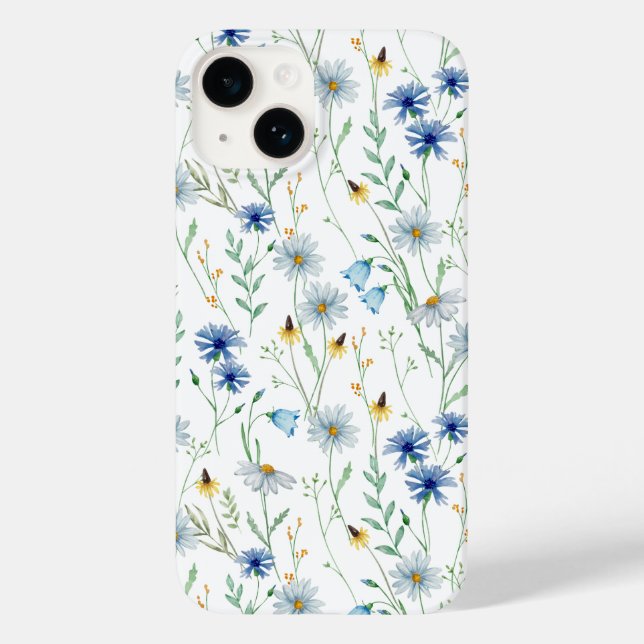 Blue Purple Watercolor Wildflower Case-Mate iPhone Case (Back)