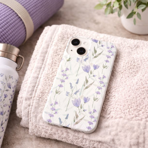 Blue Purple Watercolor Wildflower iPhone 14 Case