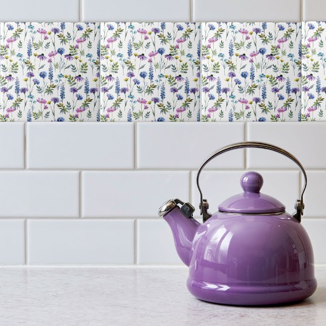 Blue Purple Watercolor Wildflower Tile (Creator Uploaded)