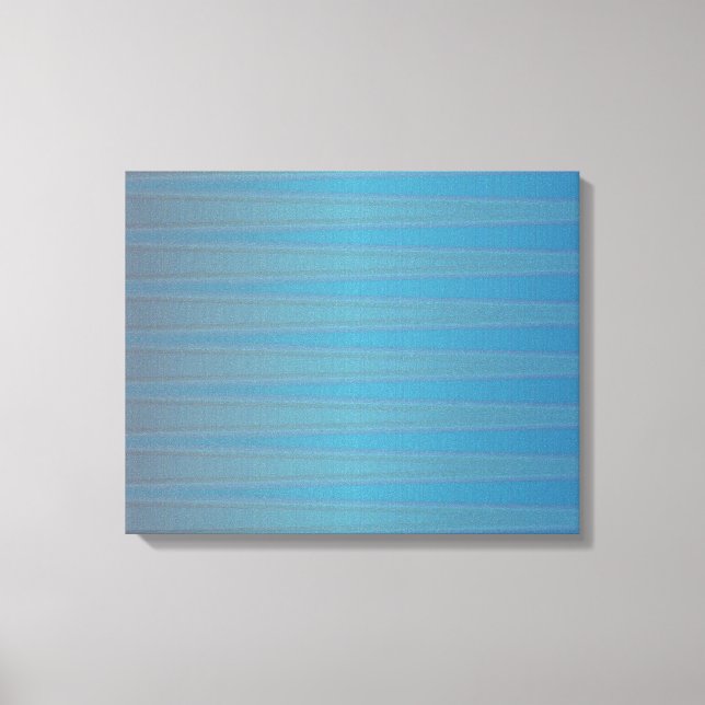 Blue Purple Wave Modern Geometric Abstract Pattern Canvas Print (Front)