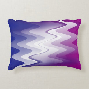 Blue purple white accent pillow