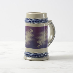 Blue purple white beer stein