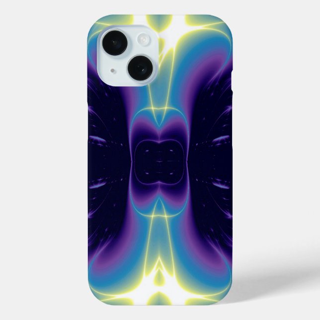 BLUE PURPLE WHITE LIGHT WAVES Case-Mate iPhone CASE (Back)