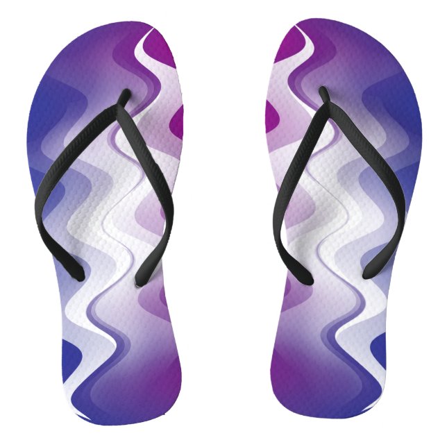 Blue purple white Pair of Flip Flops (Footbed)