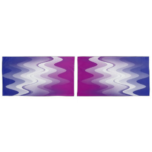 Blue purple white pillowcase