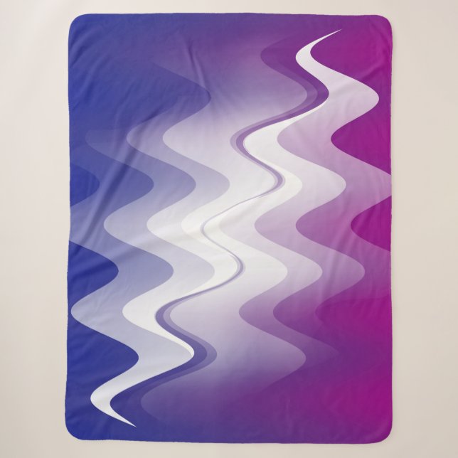 Blue purple white sherpa blanket (Front)
