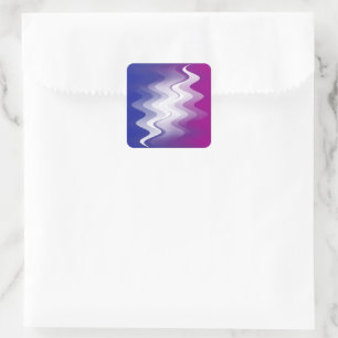 Blue purple white square sticker