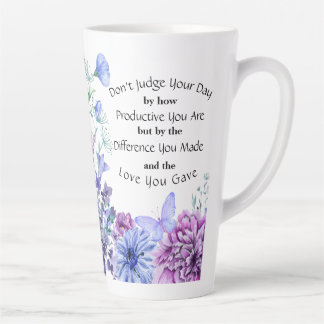 Blue Purple Wildflower Inspirational  Latte Mug