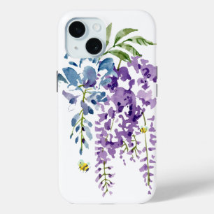 Blue Purple Wisteria Floral Bee iPhone / coque ipa