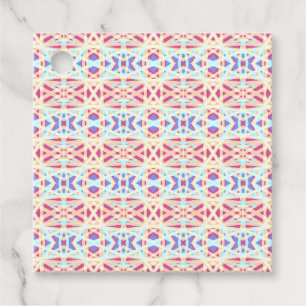Blue Purple Yellow Red Art Deco Pattern Birthday Favour Tags