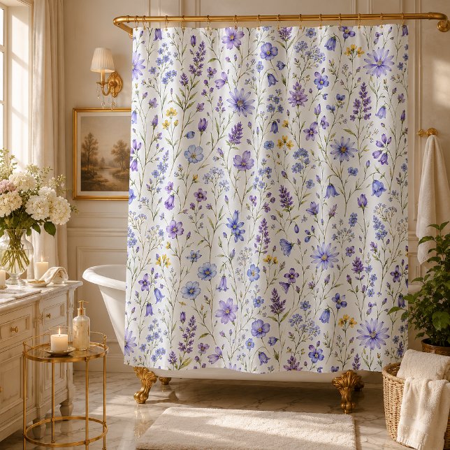 Blue Purple Yellow Watercolor Wildflower Pattern (Creator Uploaded)