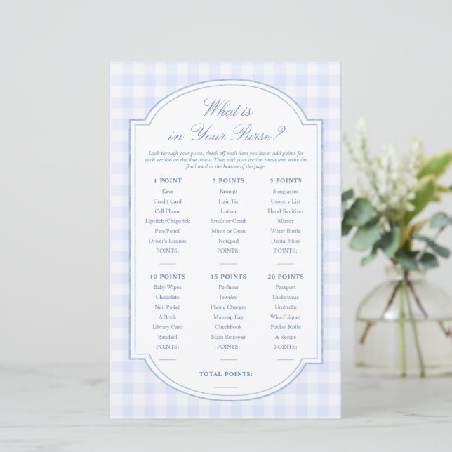 Blue Purse Bridal Game (Standing Front)
