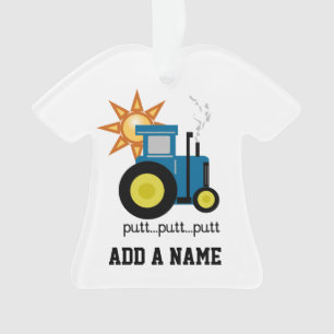Blue Putt Putt Tractor Ornament