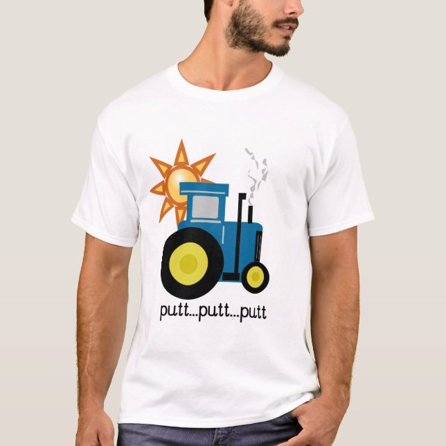 Blue Putt Putt Tractor Tshirts and Gifts (Front)