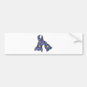 Blue Puzzle Autism Aspergers Awareness Ribbon Bumper Sticker