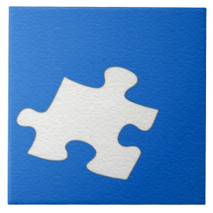 Blue Puzzle Piece Tile