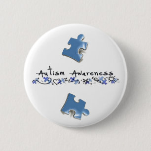 Blue Puzzle Pieces - Autism Awareness 2 Inch Round Button
