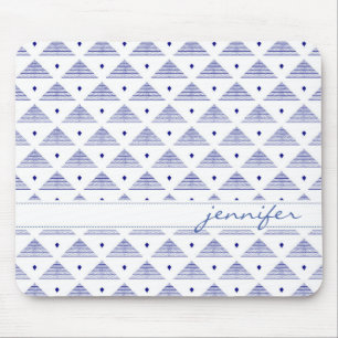 Blue Pyramid Pattern Mouse Pad