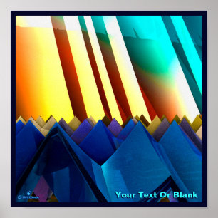 Blue Pyramids and Prism Poster