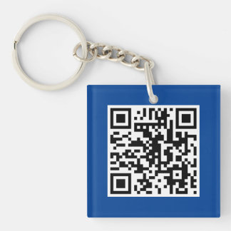 Blue QR CODE Custom KeyChain