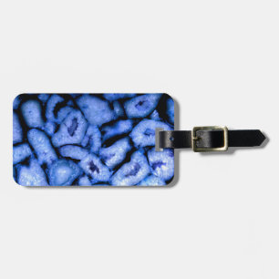 Blue Quartz Agate, blue Geodes, abstract pattern Luggage Tag