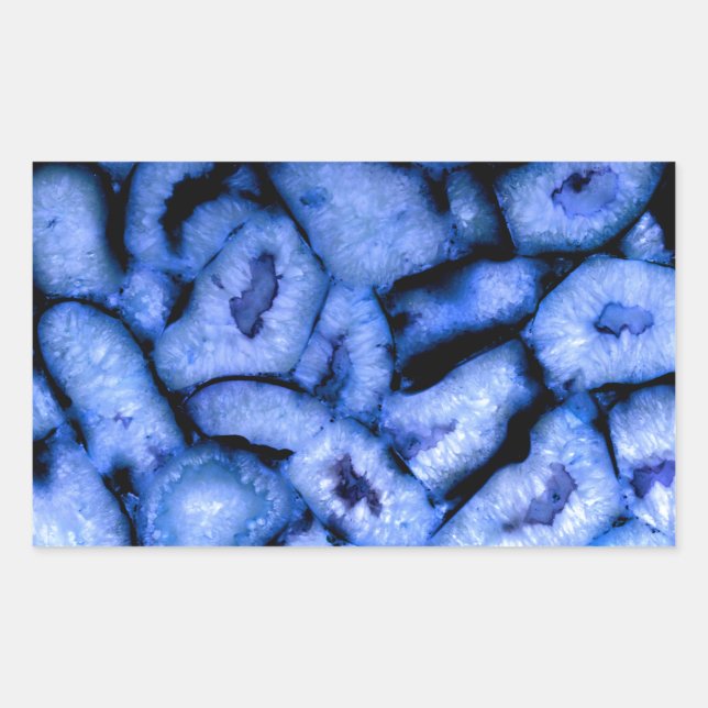 Blue Quartz Agate, blue Geodes, abstract pattern  Sticker (Front)