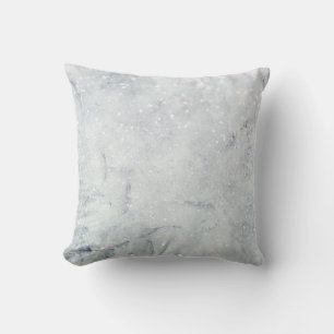 Blue Quartz Grey Veins Modern Marble Gold Gemstone Throw Pillow