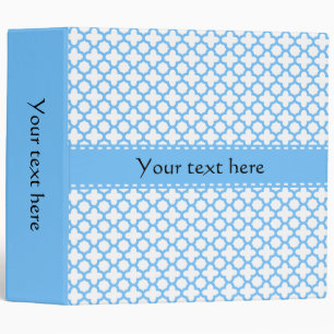 Blue Quatrefoil Pattern Binder