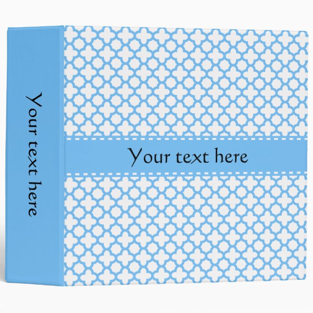 Blue Quatrefoil Pattern Binder (Front/Spine)