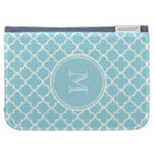 Blue Quatrefoil Pattern, Your Monogram