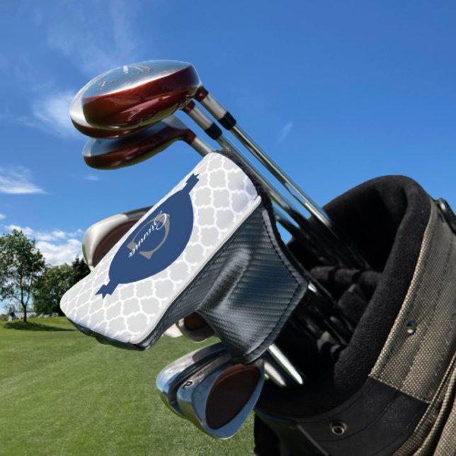 Blue Quatrefoil Personalized Golf Head Cover (Blue Quatrefoil Personalized Golf Head Cover)