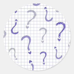 Blue question mark seamless pattern classic round sticker