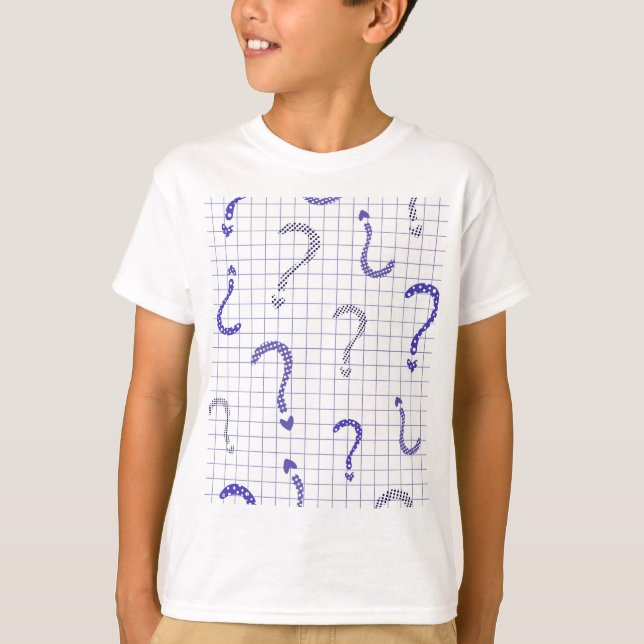 Blue question mark seamless pattern T-Shirt (Front)
