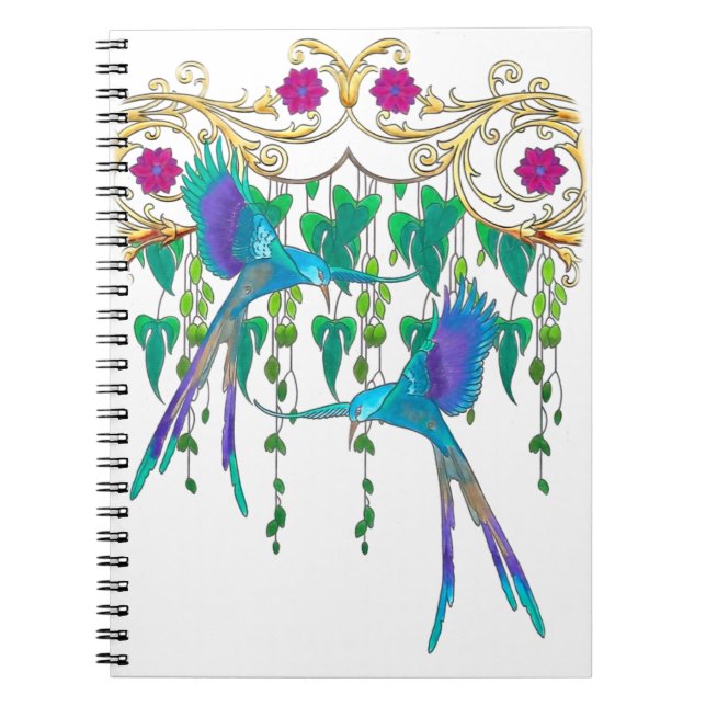 Blue Quetzal Bird Notebook (Front)