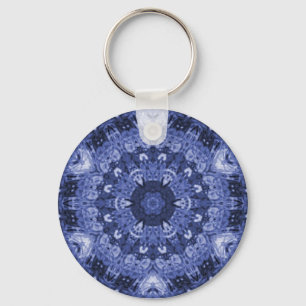 blue quilt keychain