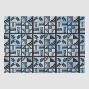 Blue Quilters Patchwork Tissue Paper