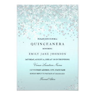 Quinceanera winter wonderland invitations