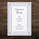 Blue Quirky Hand Drawn Wedding Signature Drinks  Menu<br><div class="desc">Experience the timeless elegance of your upcoming nuptials with our classic wedding invitation template. Beautifully designed with floral accents and a sophisticated border,  this invitation is a perfect blend of tradition and style. Featuring a serene colour palette and graceful typography,  it sets the tone for a formal wedding.</div>